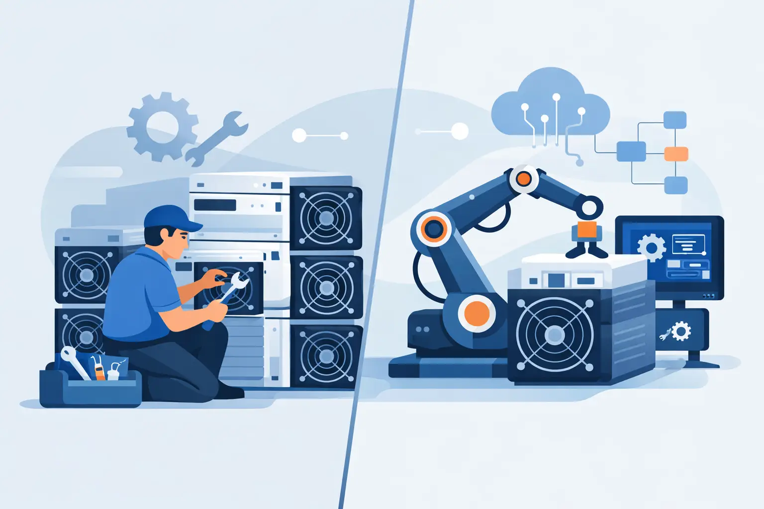 Manual Versus Automated Maintenance for ASIC Fleets