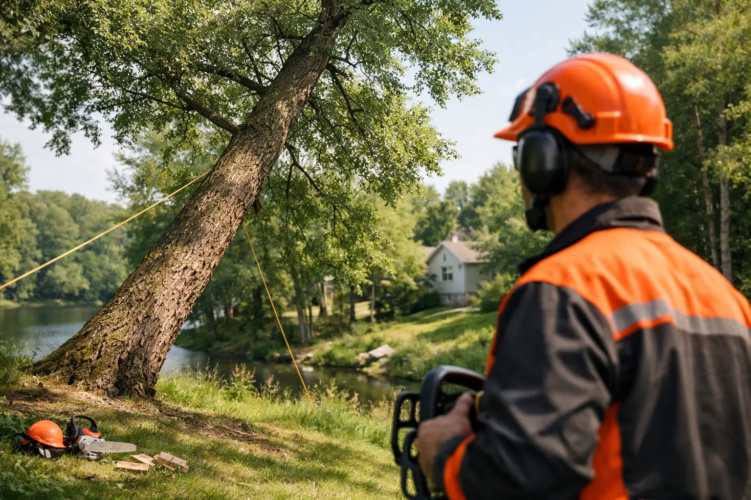 How to Handle a Leaning Tree Safely