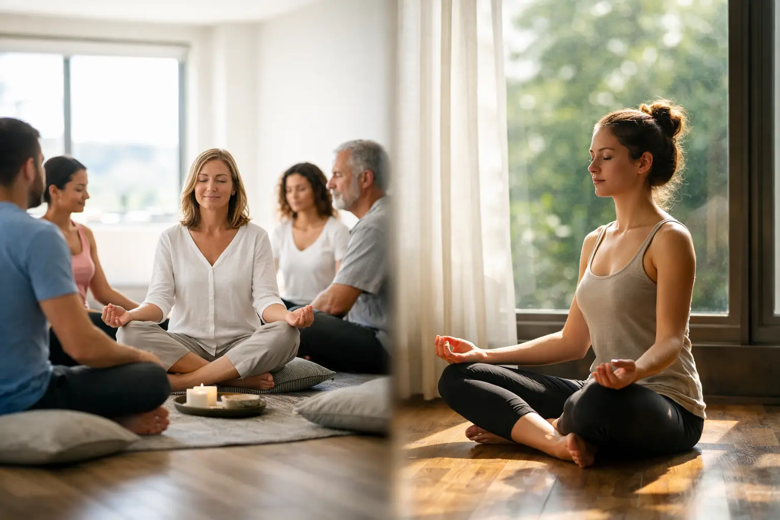 Gruppenmeditation oder Einzelarbeit wählen?