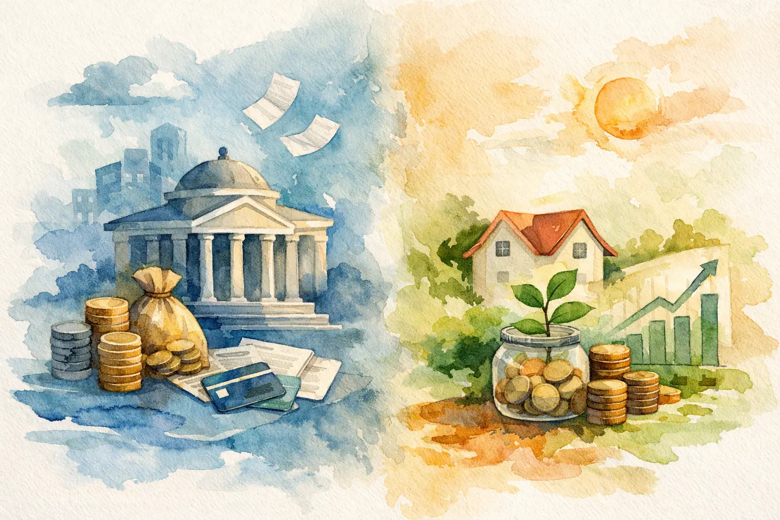 Financiamento bancário versus capital próprio