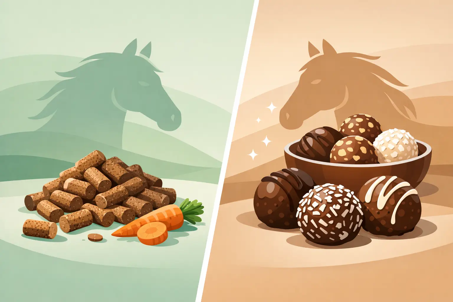 Horse Treat Pellets vs Truffles