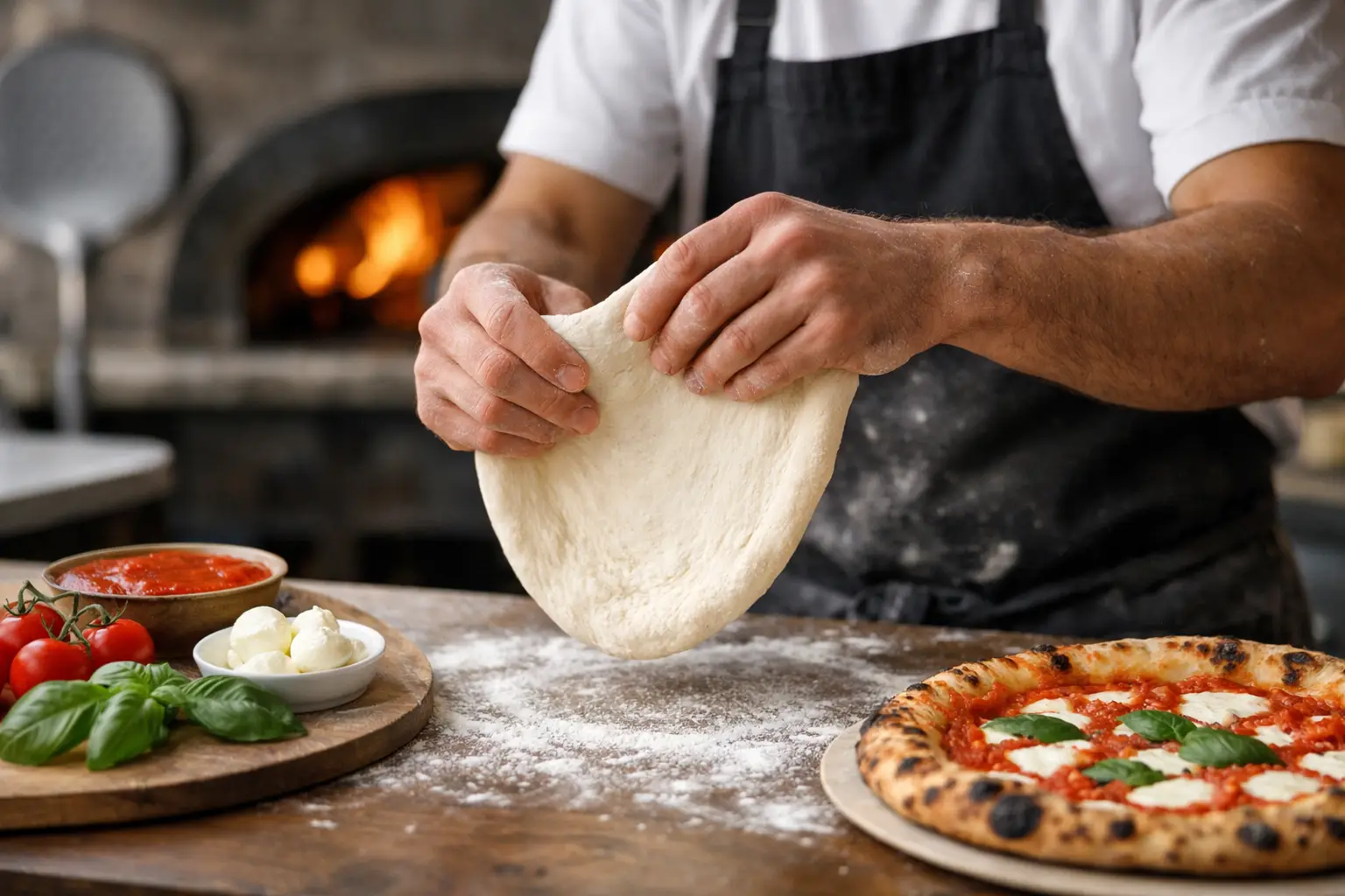 Neapolitan Pizza Stretching Technique