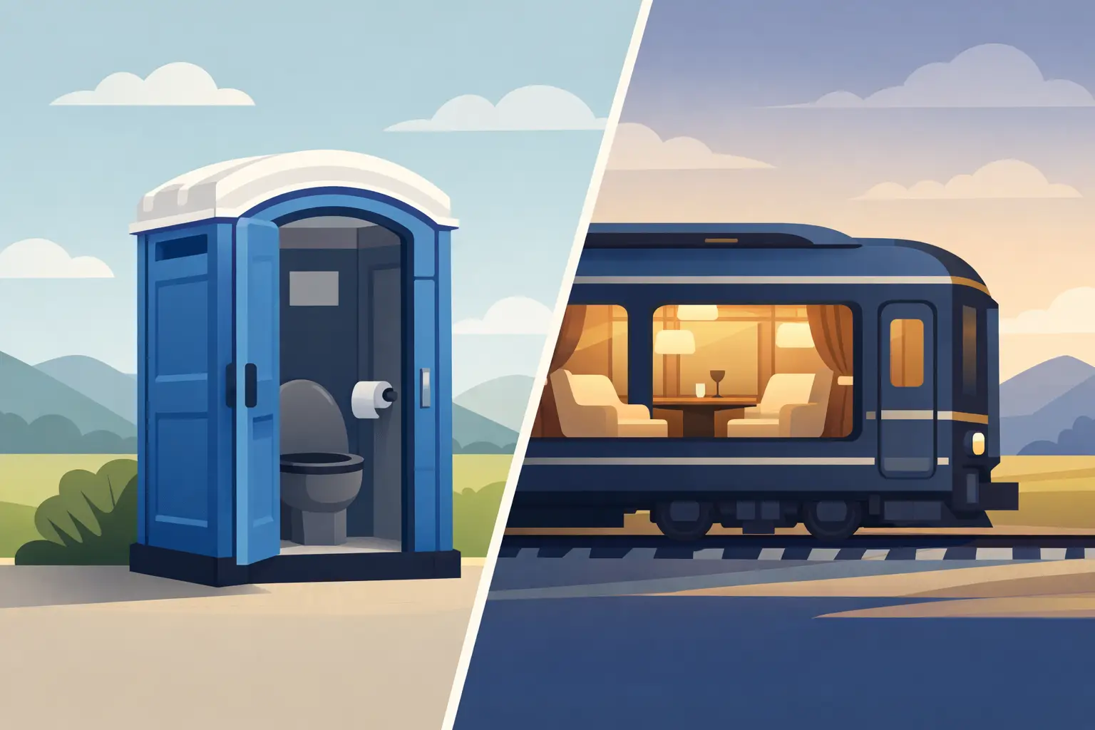 שירותים כימיים מול קרונות יוקרה - מה עדיף?