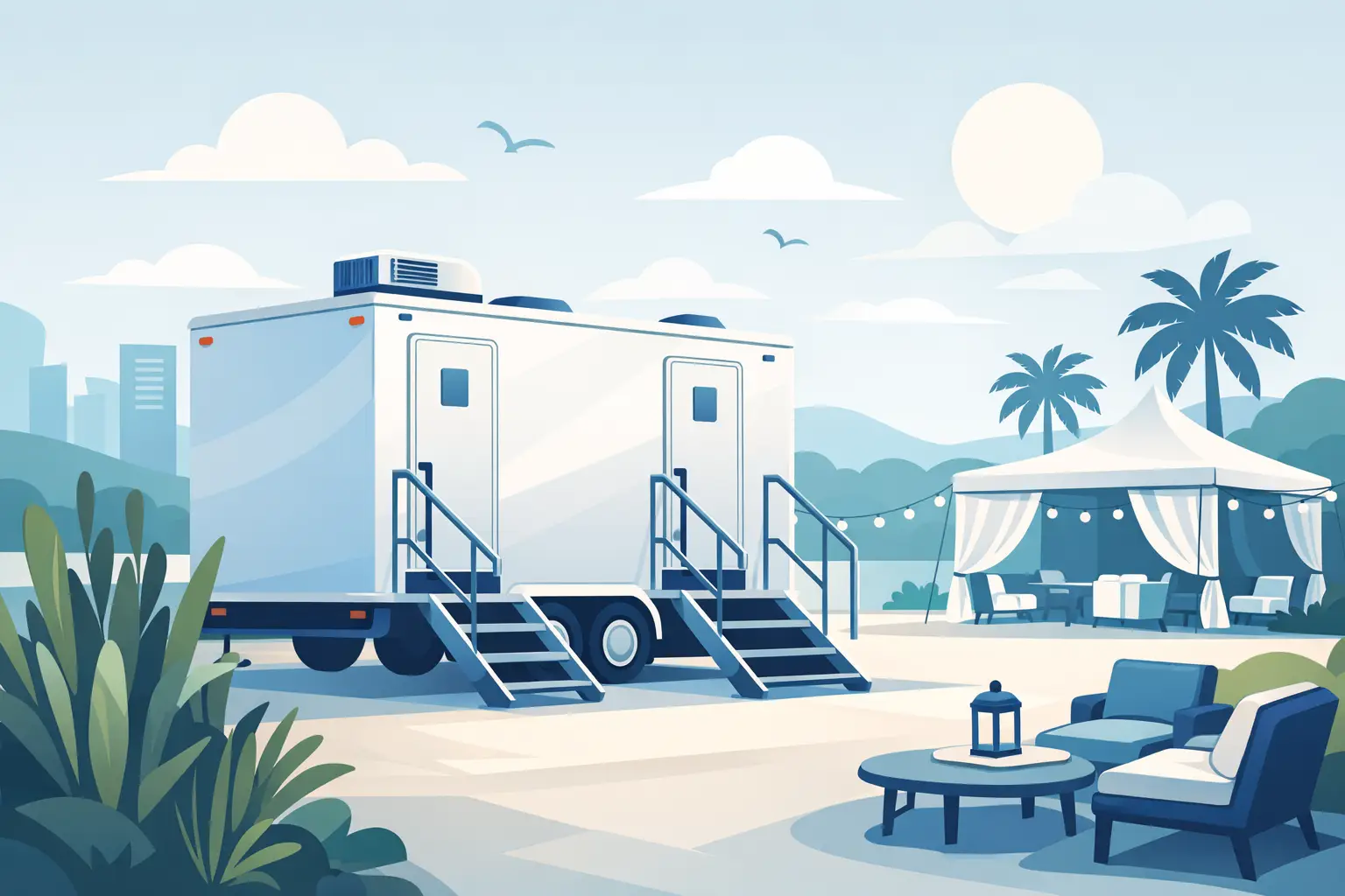 קרון שירותים ניידים ממוזג לאירוע - מה באמת חשוב