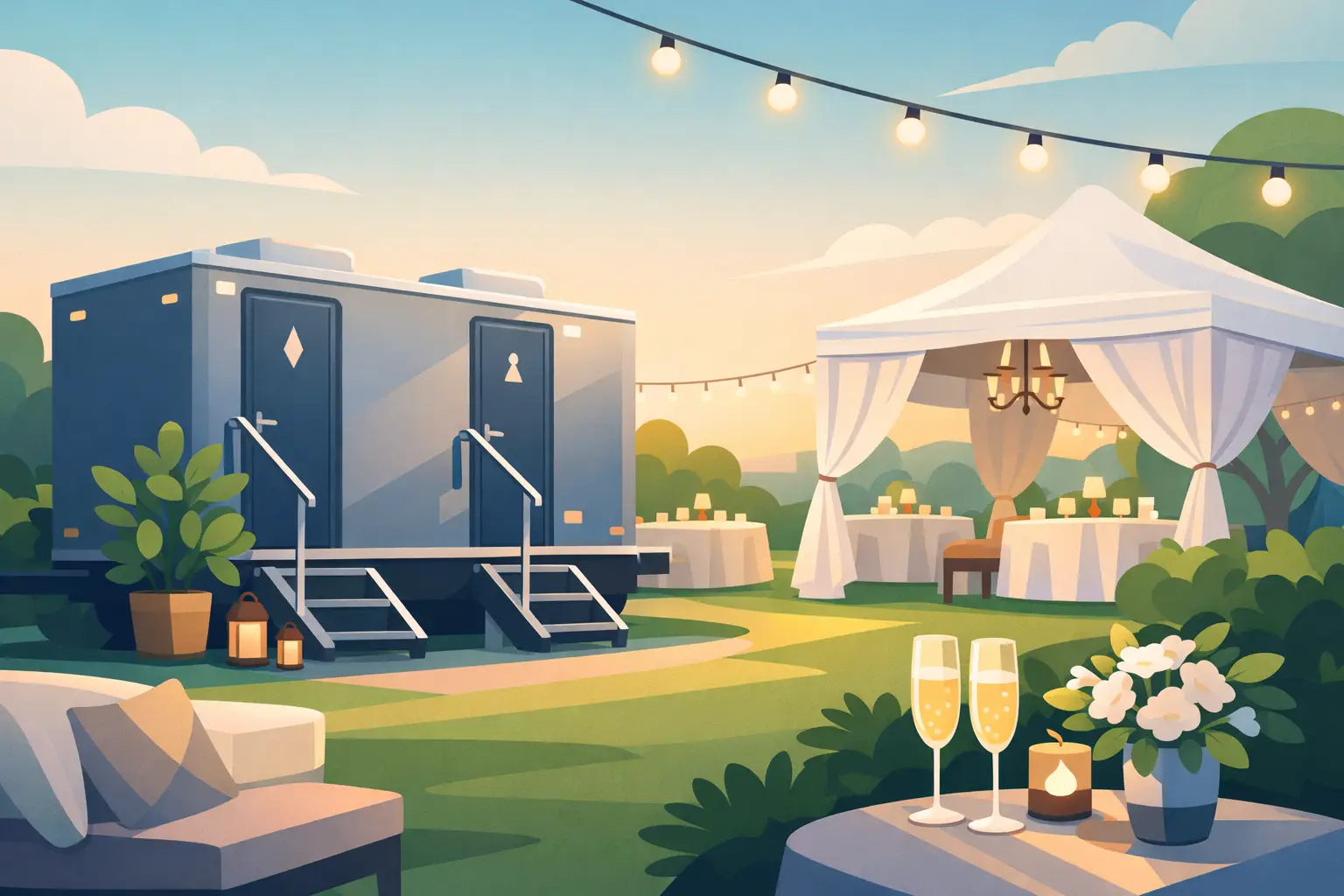 שירותים ניידים מעוצבים לאירועים פרטיים