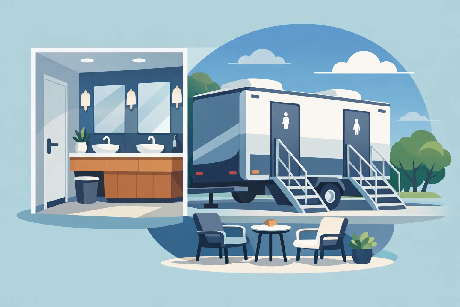 עיצוב פנימי וחיצוני של קרון שירותים