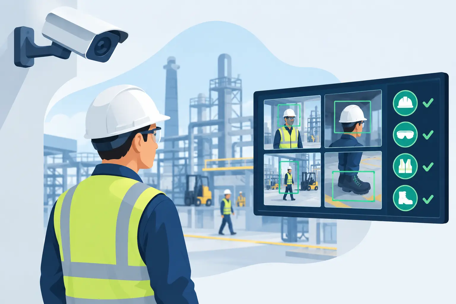 Beneficios de la analítica de video EPP en planta