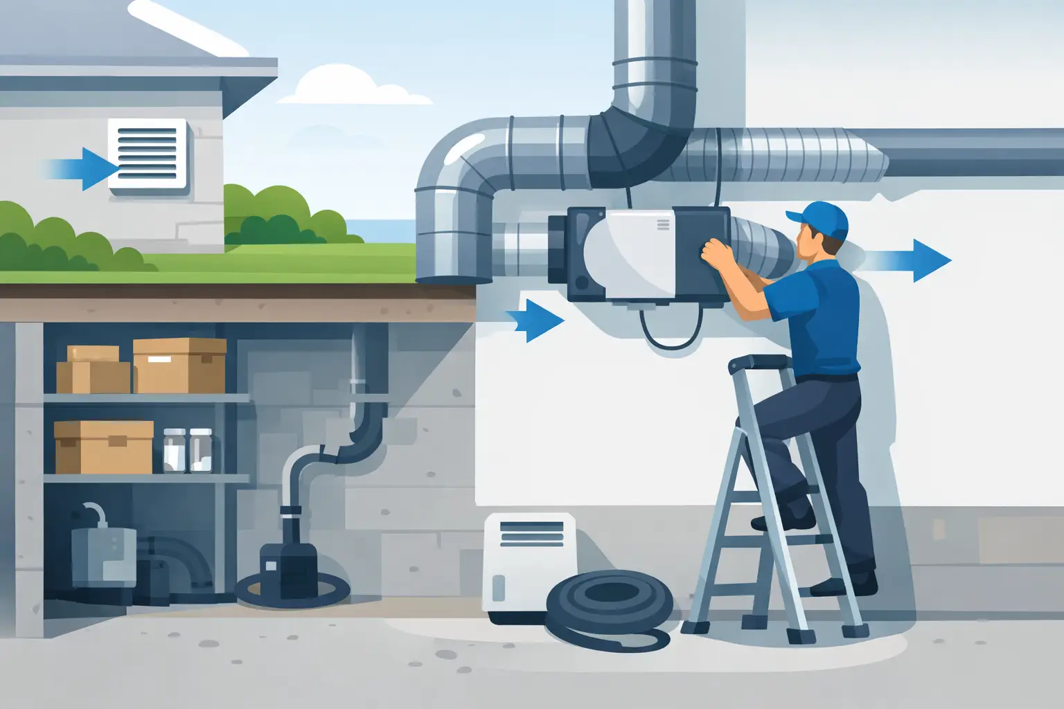 Mechanische ventilatie aanleggen kelder