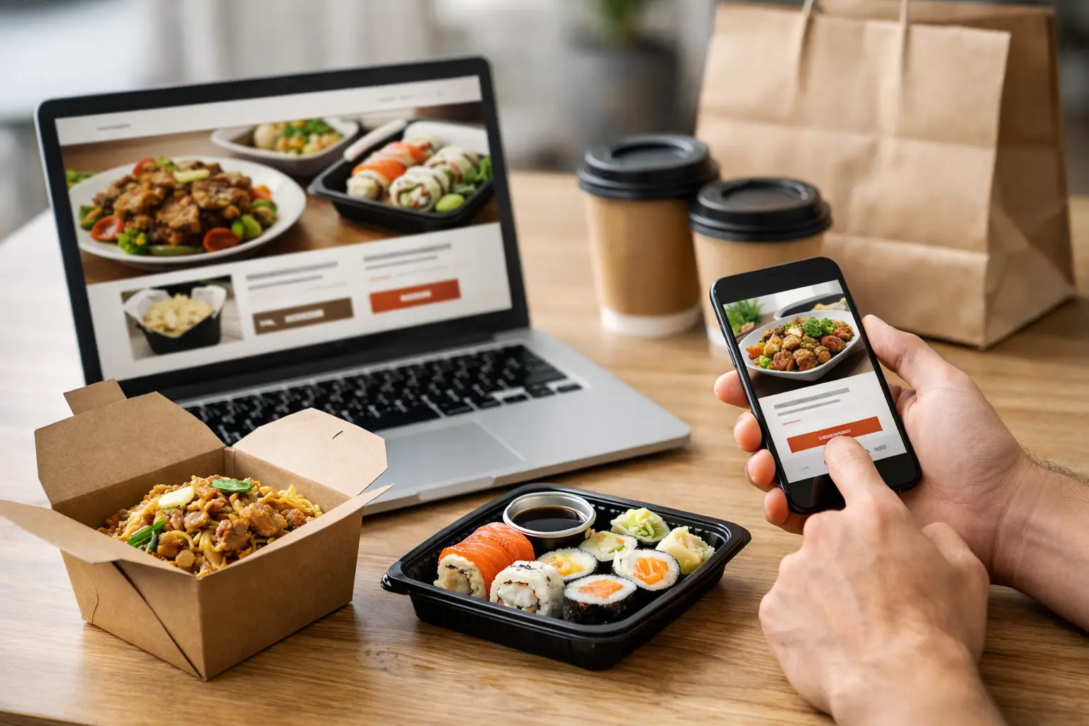 Website voor afhaalrestaurant die direct verkoopt