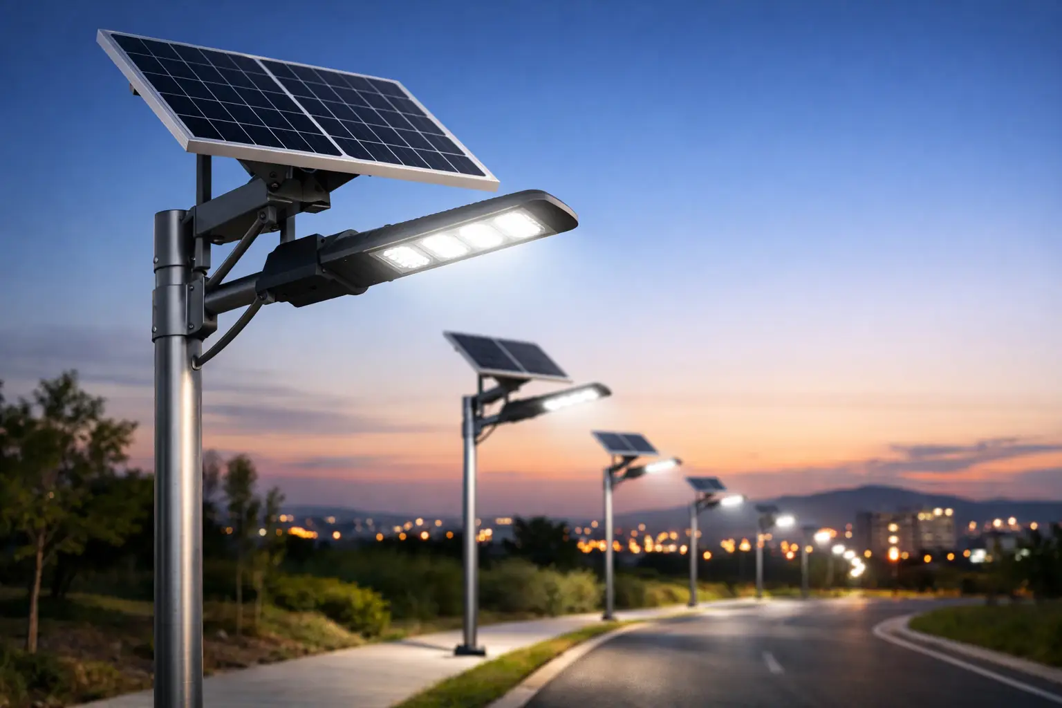 Alumbrado público LED con panel solar