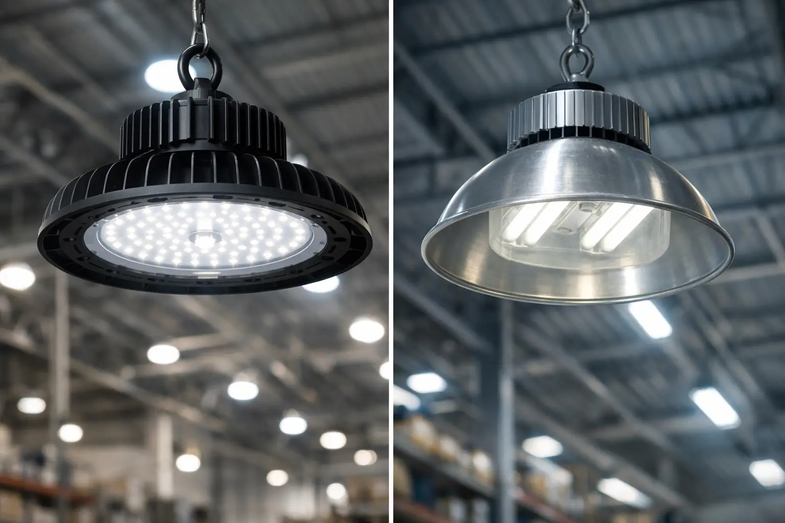 Campana LED vs fluorescente: qué conviene