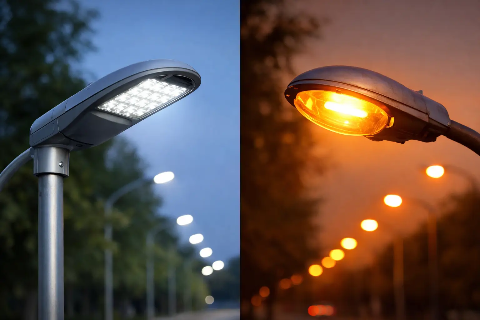 Luminarias LED vs sodio para alumbrado público