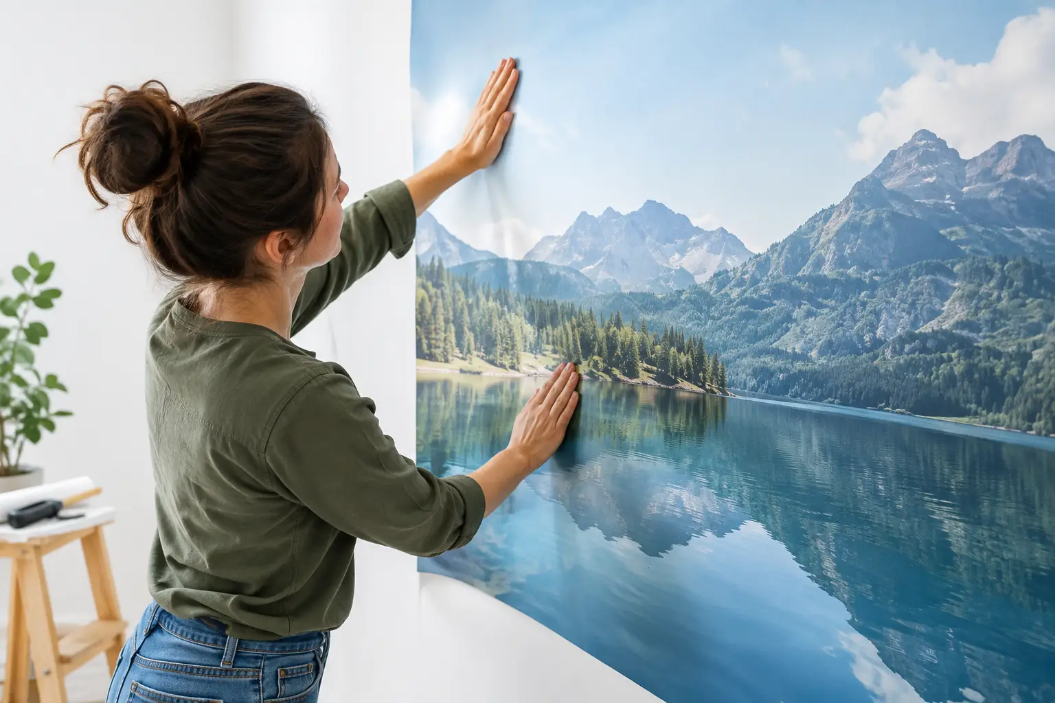 Comment poser une fresque autocollante sans faux plis