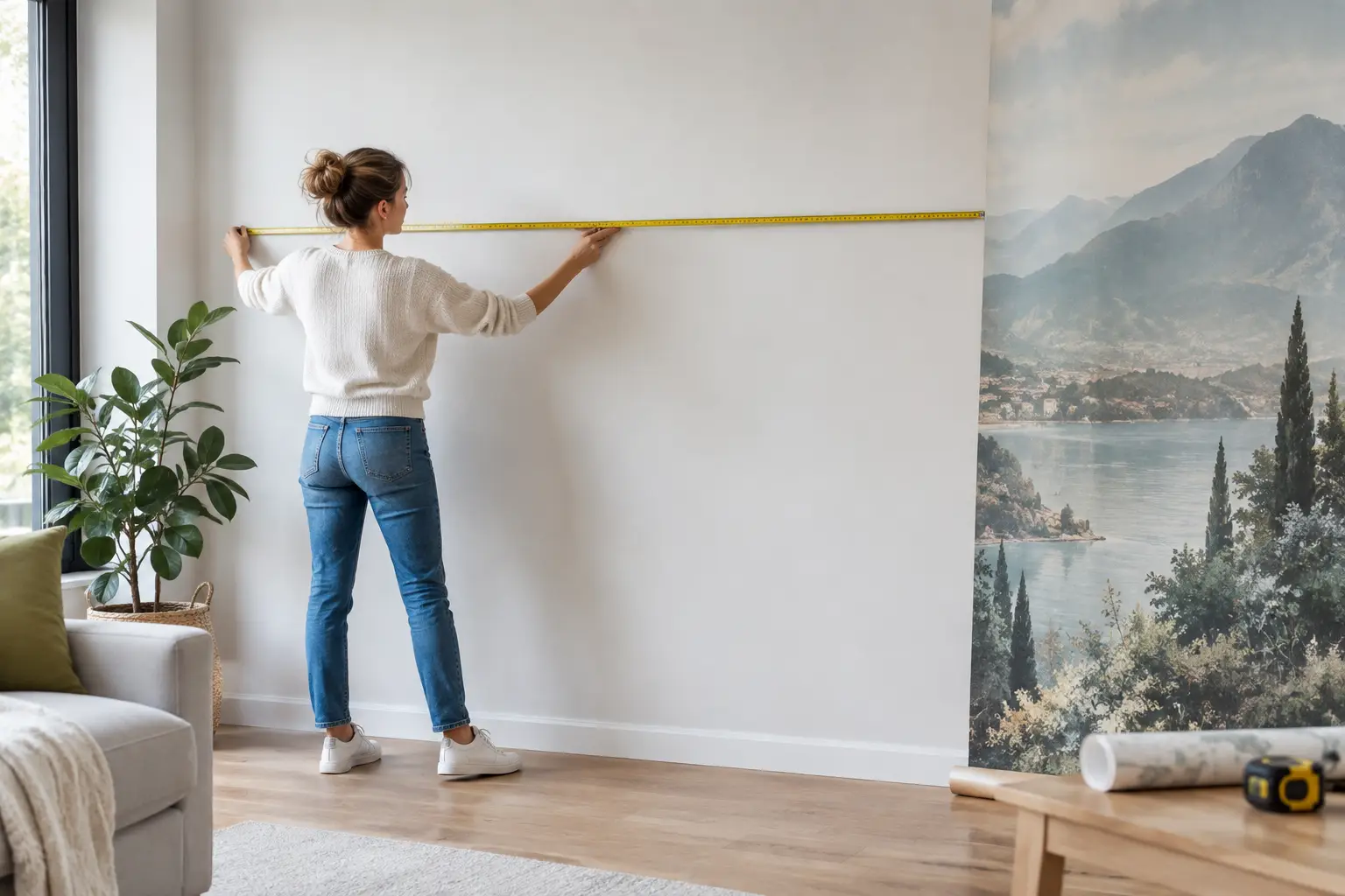 Mesurer un mur pour papier peint panoramique