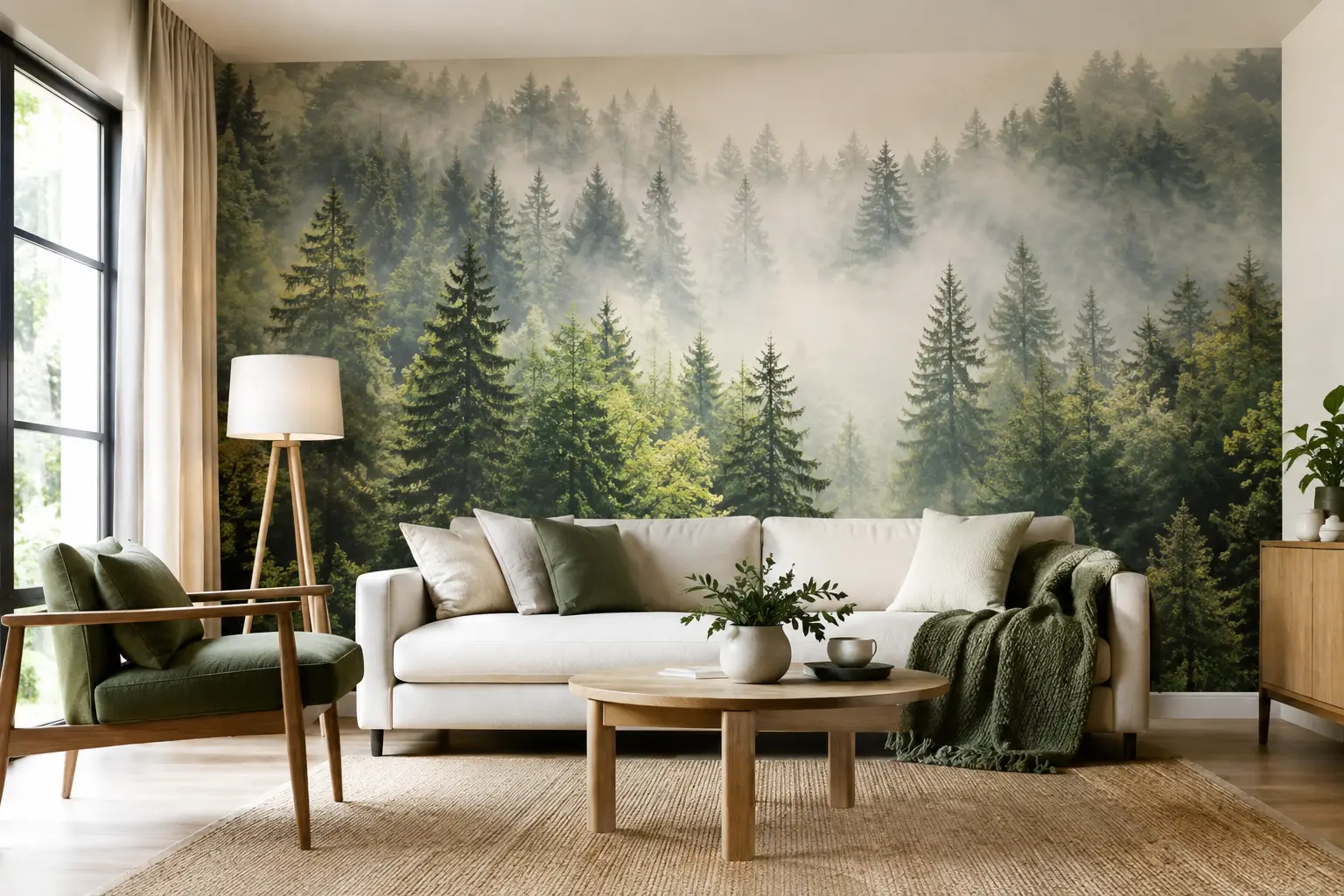 Choisir un papier peint forêt pour salon