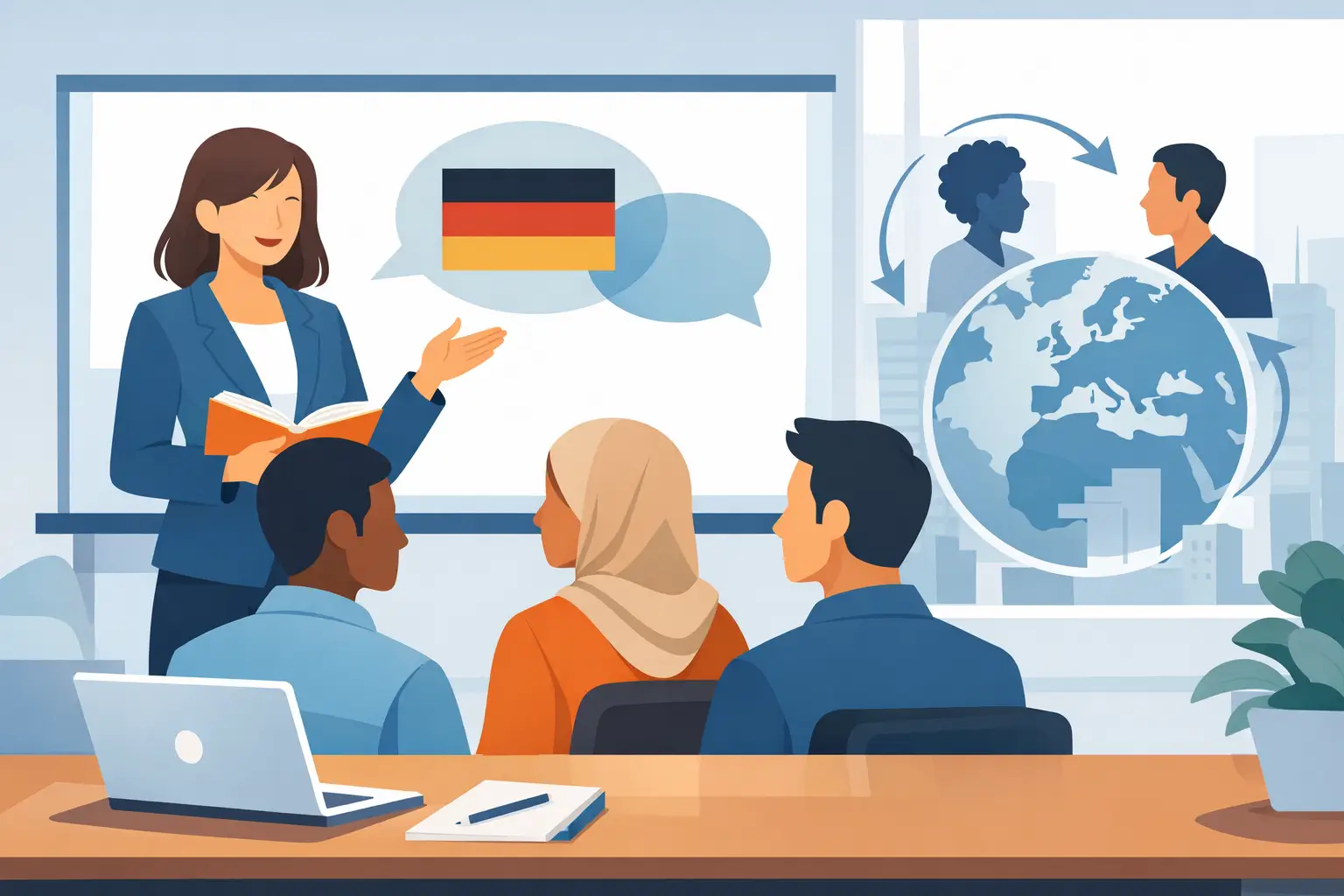 Deutschkurs für Mitarbeiter mit Migrationshintergrund