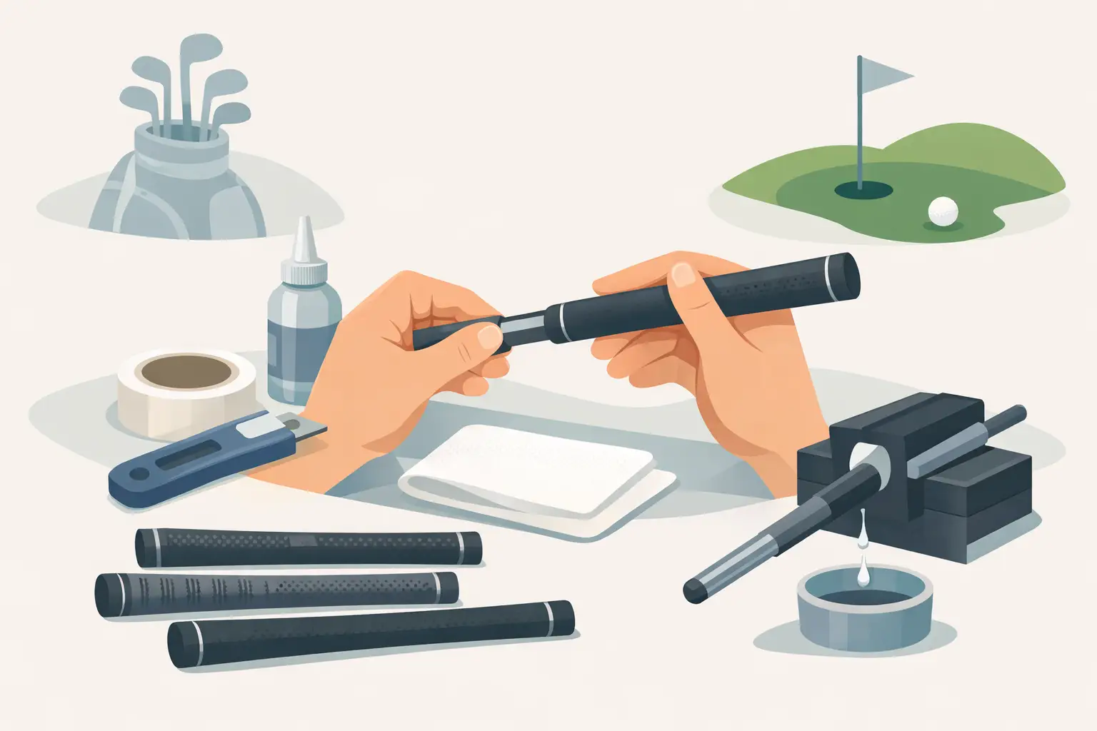 Golfgriffe selbst wechseln in 7 Schritten