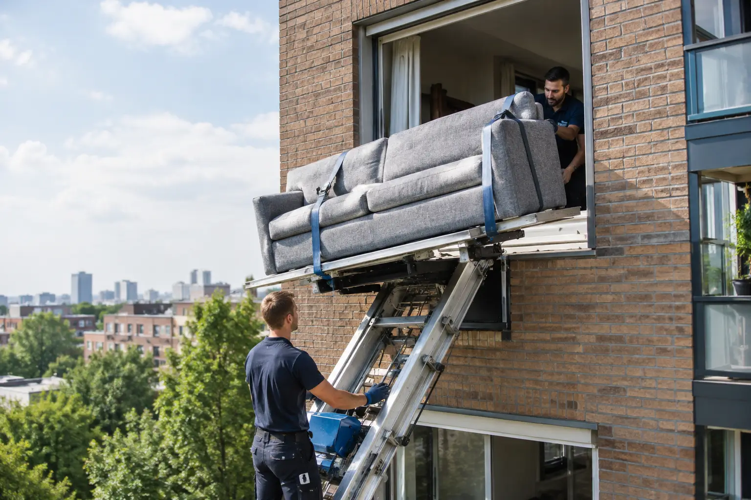 Bankstel door raam verplaatsen: veilig en snel