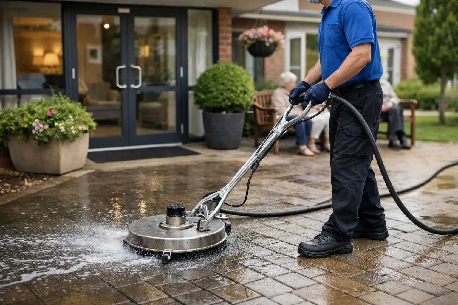 Care Home Walkway Cleaning for Safer Entrances