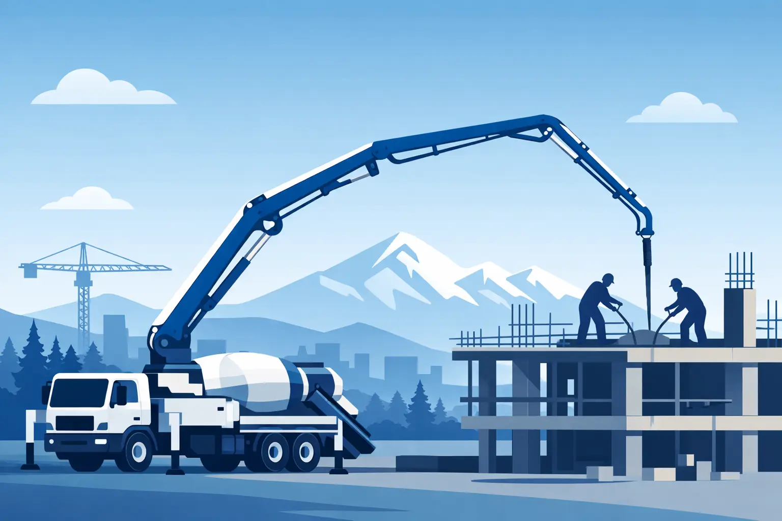 Long Reach Boom Pump for Alberta Concrete Pours