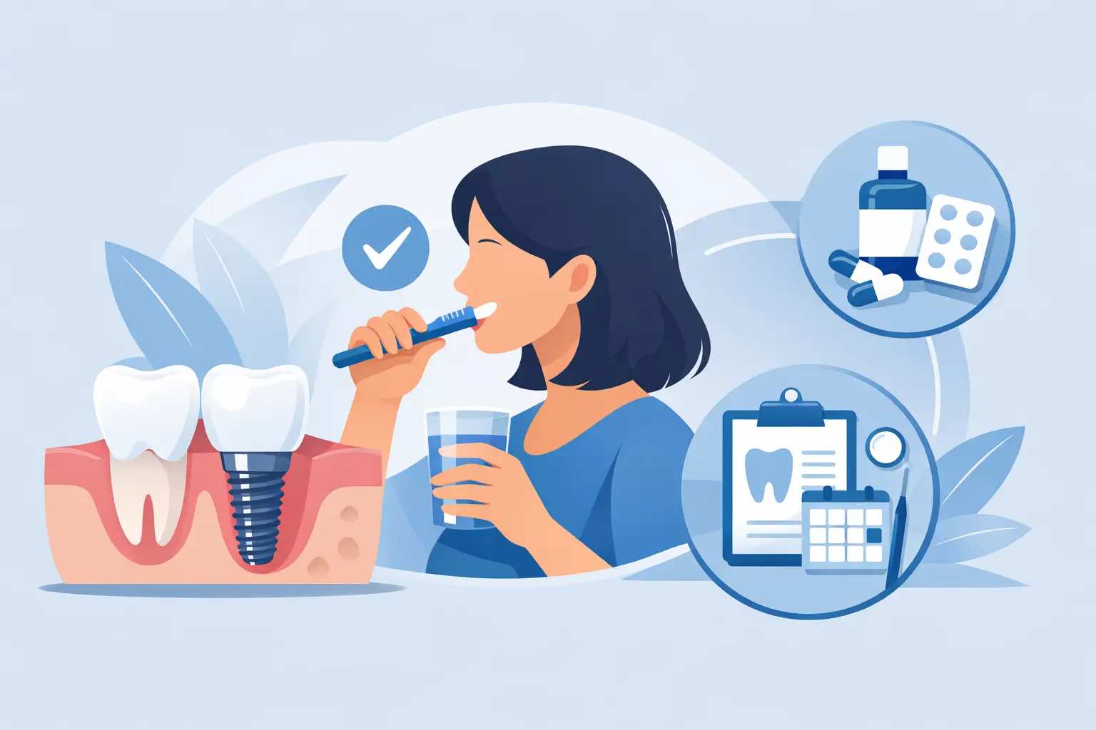 Îngrijirea după implant dentar, pas cu pas