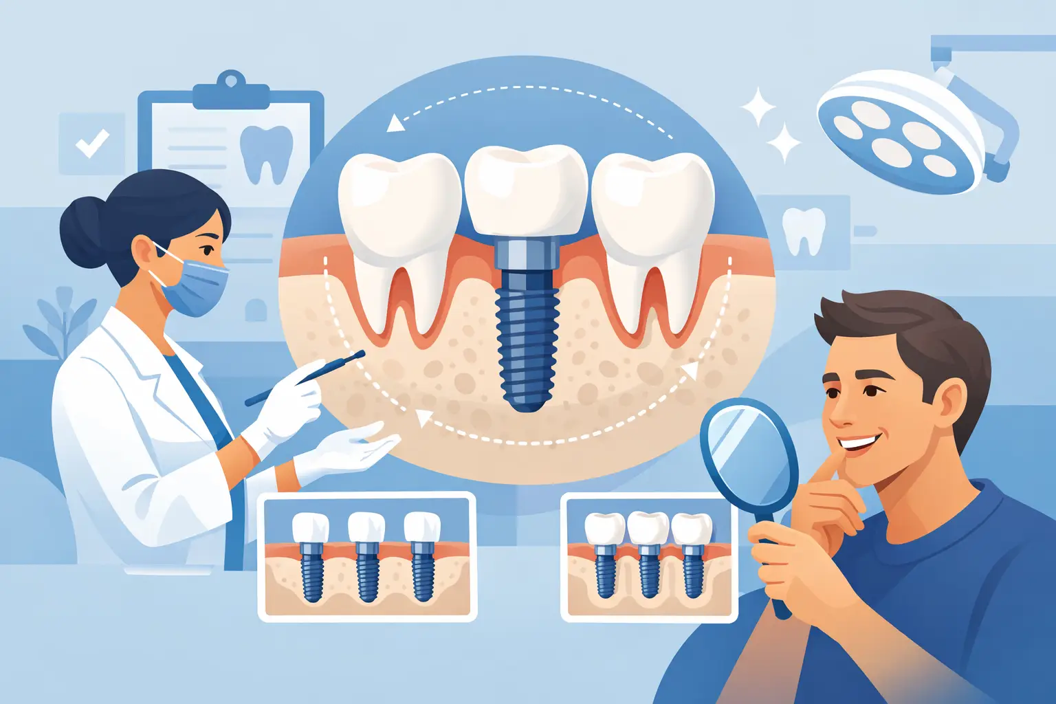Cum decurge reabilitarea dentară pe implanturi