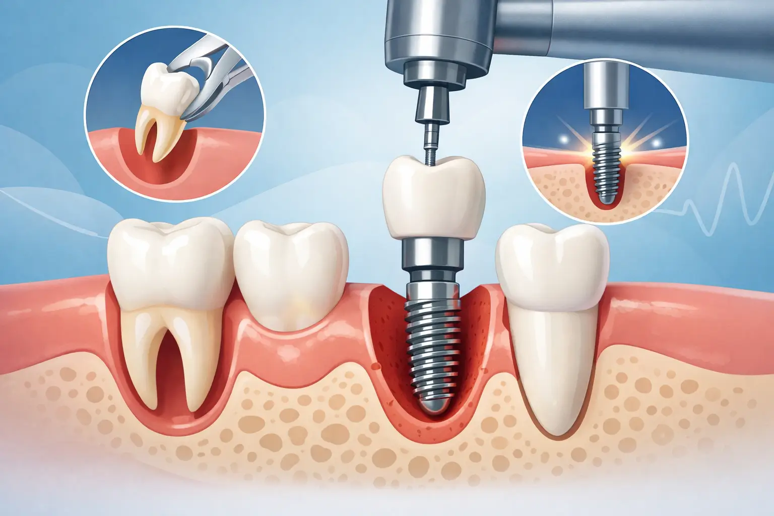 Implant dentar imediat după extracție: când e indicat?