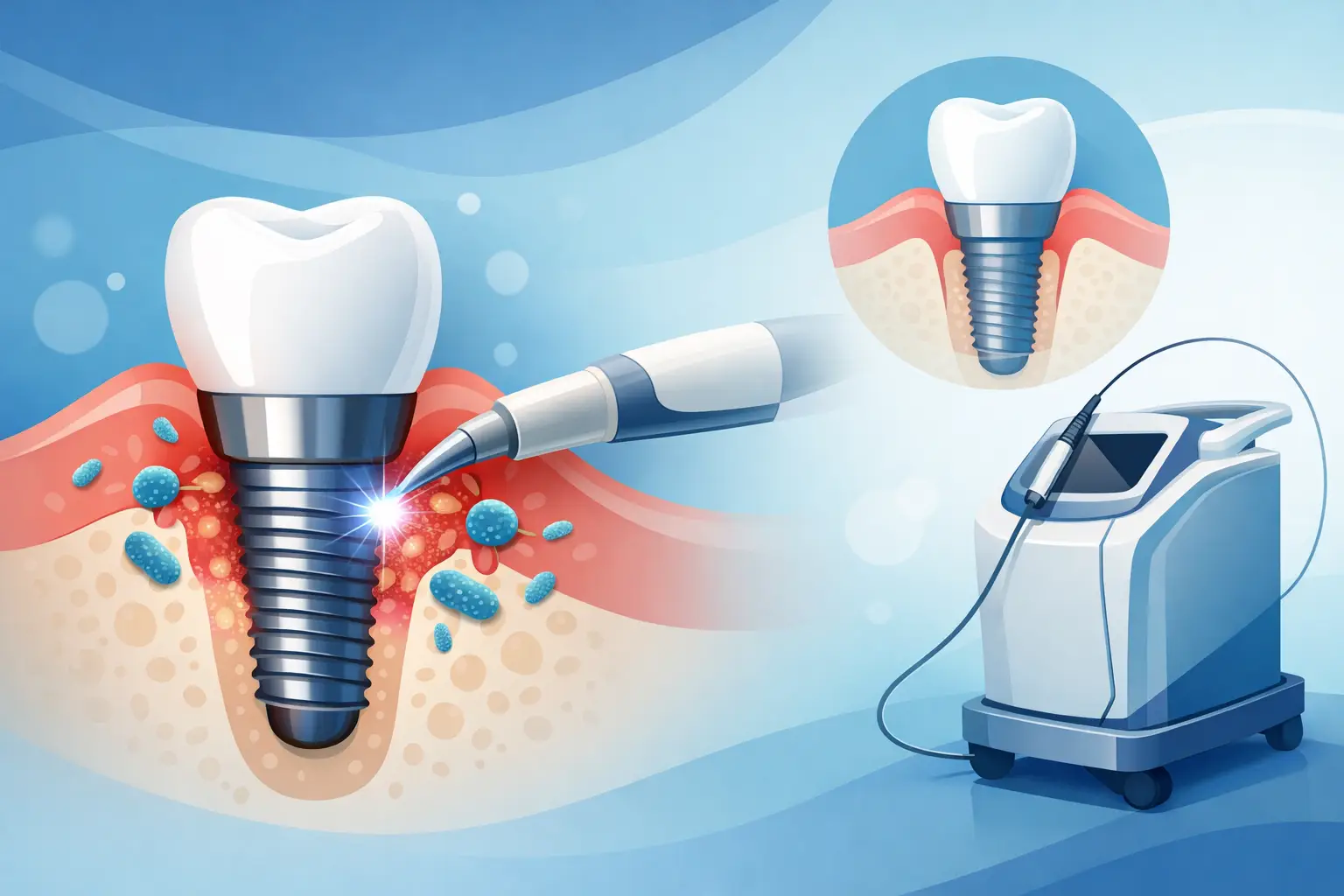 Tratament periimplantită cu laser Waterlase