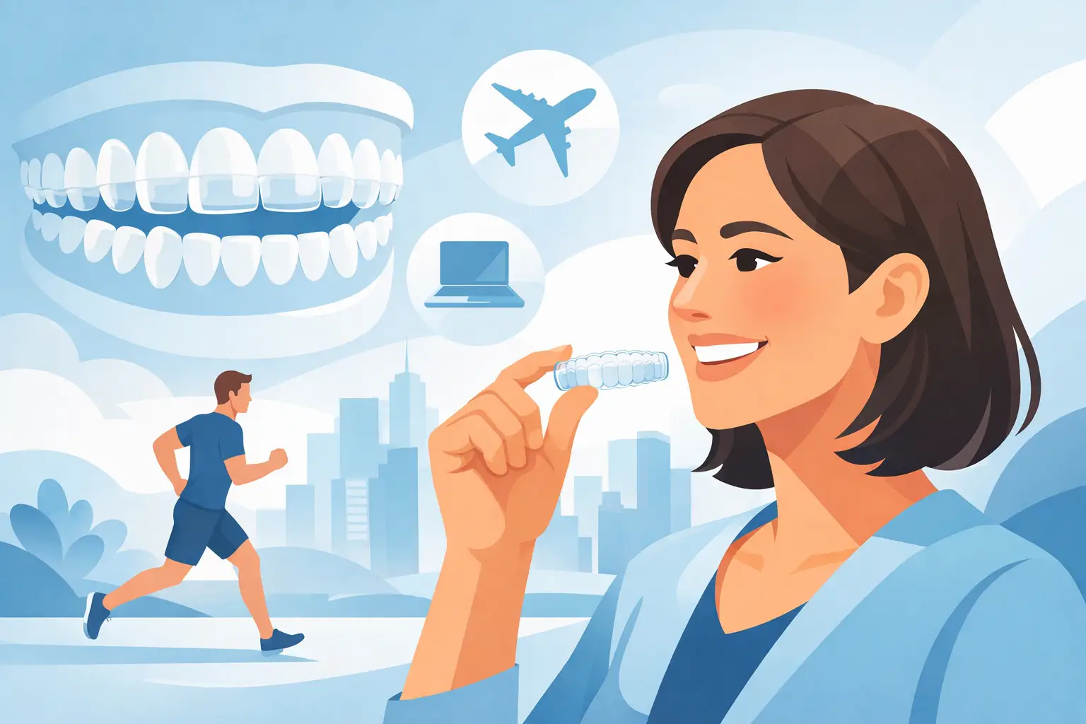 Aparat dentar invizibil pentru adulți activi
