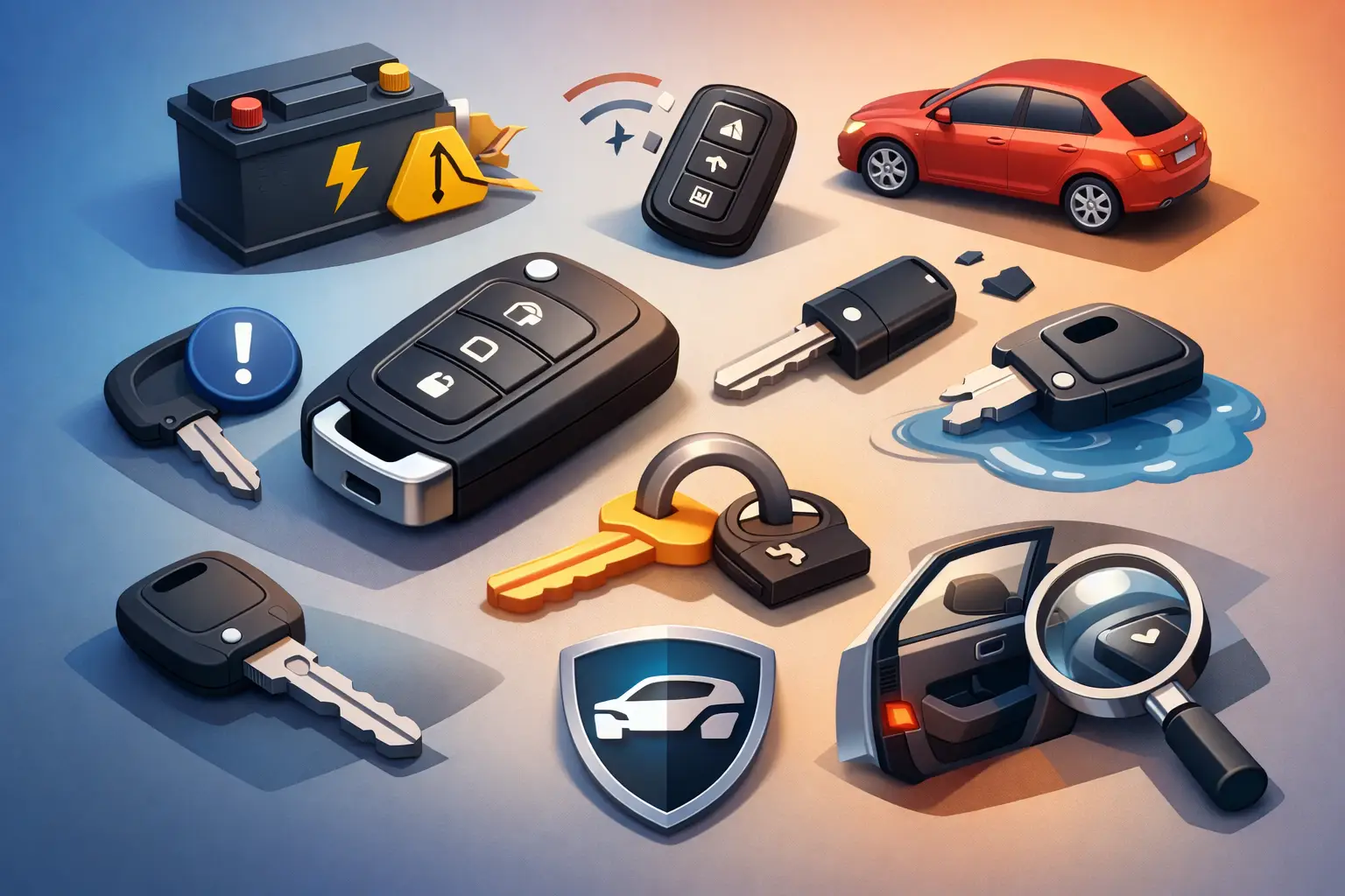 8 meest voorkomende autosleutel problemen