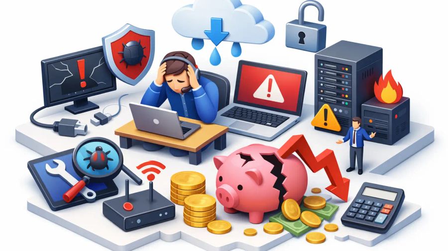 10 problemas comunes de TI en pymes y su coste